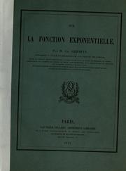 Cover of: Sur la fonction exponentielle