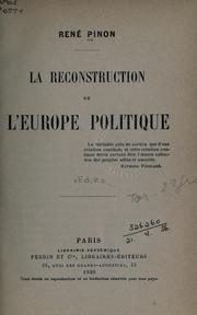 Cover of: reconstruction de l'Europe politique.