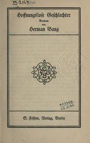 Cover of: Hoffnungslose Geschlechter: Roman.