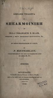 Cover of: Aireamh thaghta de shearmoinibh by Hugh Blair