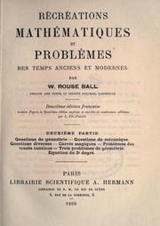 Mathematical recreations and problems of past and present times by W. W. Rouse Ball