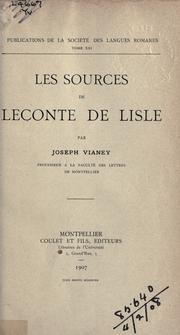 Cover of: sources de Leconte de Lisle.