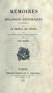 Cover of: Mémoires et mélanges historiques et littéraires.