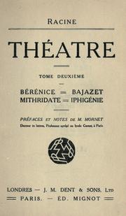 Cover of: Théâtre.: Préfaces et notes de M. Mornet.
