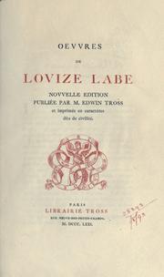Cover of: Oeuvres de Lovize Labe. by Louise Labé