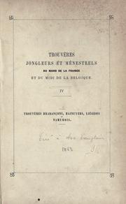Cover of: Trouvères, jongleurs et ménestrels du nord de la France et du midi de la Belgique.