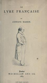 La lyre française by Gustave Masson