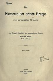Cover of: Handbuch der Anorganischen Chemie