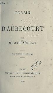 Cover of: Corbin et d'Aubecourt.