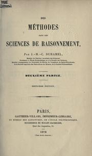 Cover of: Des méthodes dans les sciences de raisonnement.