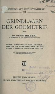 Cover of: Grundlagen der Geometrie