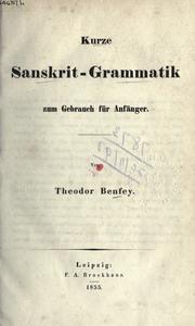Cover of: Kurze Sanskrit-Grammatik zum Gebrauch für Anfänger.