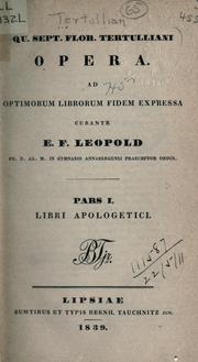 Cover of: Opera by Tertullian