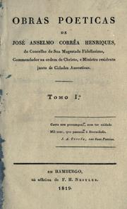 Cover of: Obras poeticas de José Anselmo Corrêa Henriques ...: tomo Io.