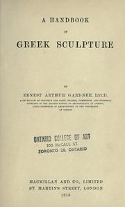 Cover of: A handbook of Greek sculpture. by Ernest Arthur Gardner