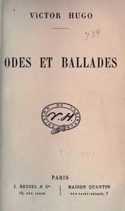 Cover of: Odes et ballades.