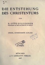 Cover of: Entstehung des Christentums.