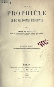 Cover of: De la propriété et de ses formes primitives.