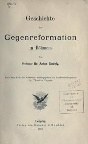 Cover of: Geschichte der Gegenreformation in Böhmen