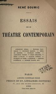 Cover of: Essais sur le théâtre contemporain.