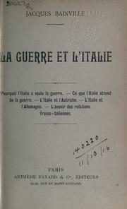 Cover of: guerre et l'Italie.