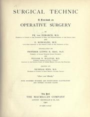 Cover of: Surgical technic; a text-book on operative surgery