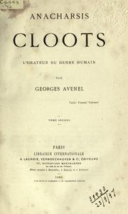 Cover of: Anacharsis Cloots: l'orateur du genre humain.