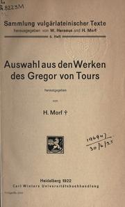 Cover of: Auswahl aus den Werken des Gregor von Tours