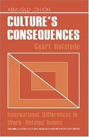 Culture's consequences by Geert H. Hofstede, Geert Hofstede