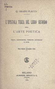 Cover of: L' epistola terza del libro secondo by Horace