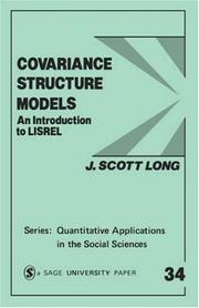 Cover of: Covariance structure models: an introduction to LISREL