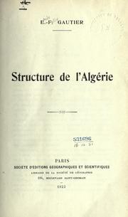 Cover of: Structure de l'Algérie.