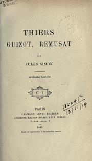 Cover of: Thiers, Guizot, Rémusat.