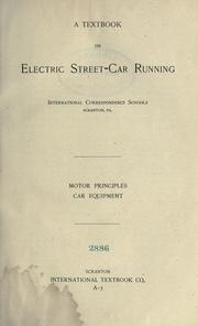 Cover of: A textbook on electric street-car running |