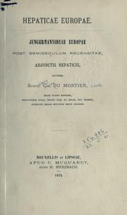 Cover of: Hepaticae Europae: Jungermannideae Europae post semiseculum recensitae, adjunctis hepaticis