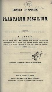 Cover of: Genera et species plantarum fossilium.: Sumptibus Academiae Caesareae Scientiarum.