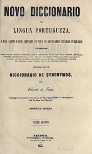 Cover of: Novo diccionario da lingua portugueza. by Eduardo de Faria
