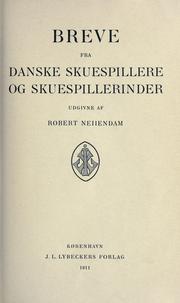 Cover of: Breve fra danske Skuespillere og Skuespillerinder.