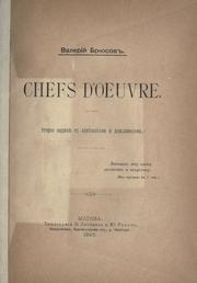 Cover of: Chefs d'oeuvre.