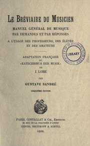 Cover of: Le bréviare du musicien by Johann Christian Lobe