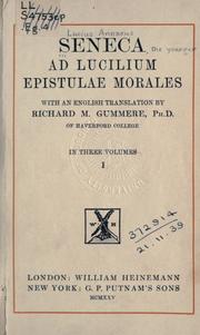 Cover of: Ad Lucilium epistulae morales. by Seneca the Younger