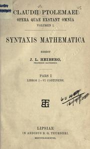 Cover of: Claudii Ptolemaei Opera quae exstant omnia: Syntaxis Mathematica