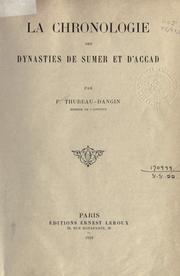 Cover of: chronologie des dynasties de Sumer et d'Accad.