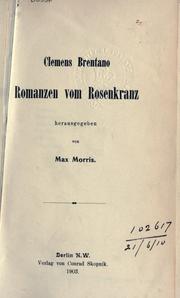 Cover of: Romanzen vom Rosenkranz by Clemens Brentano