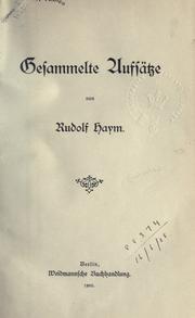 Cover of: Gesammelte Aufsätze