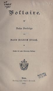 Cover of: Voltaire: sechs Vortäge.