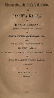 Cover of: ... The Sánkhya káriká by Isvarakrsna.
