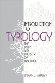 Introduction to typology : the unity and diversity of language