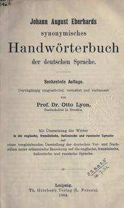 Cover of: Synonymisches Handörterbuch der deutschen Sprache.