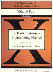 Cover of: X Toolkit Intrinsics Programming Manual: OSF/Motif 1.1 Edition for X11, Release 4